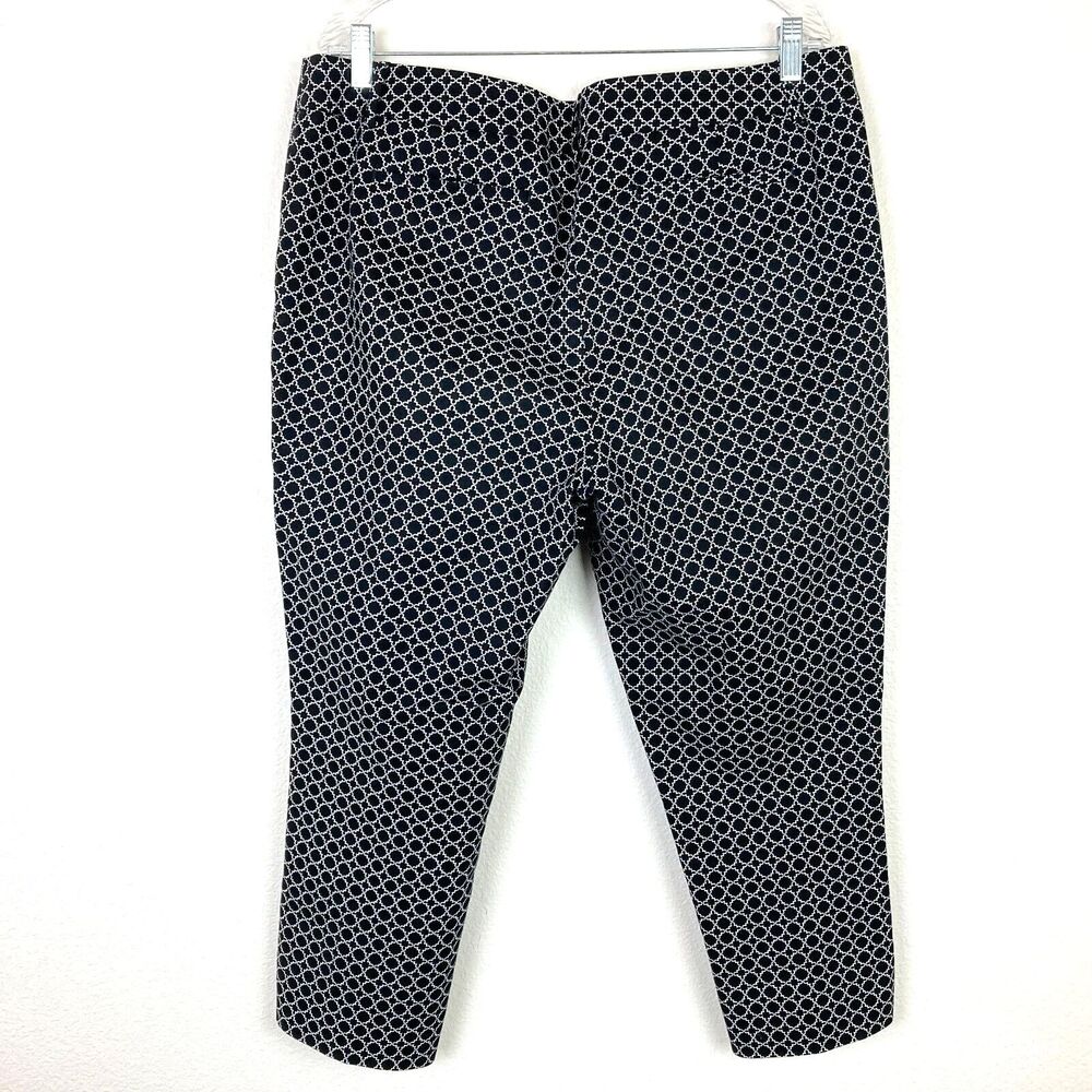 Hilary Radley Ankle Pants Size 16 Black White Geometric Stretch Casual Office - Picture 4 of 6